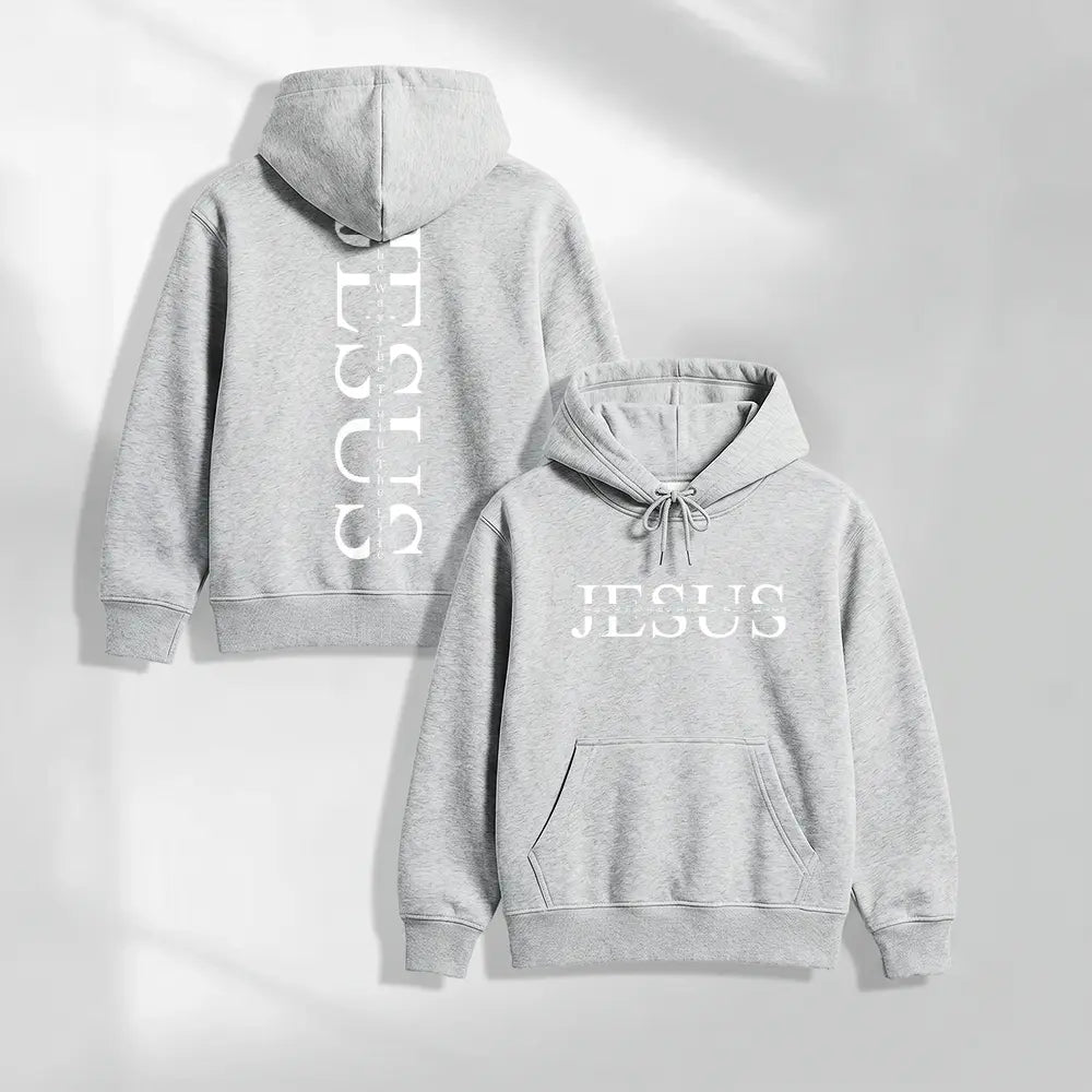 Unisex Jesus Graphic Print Oversized Hoodie Sweatshirt, Casual Long Sleeve Pullover Hooded Top, Loose Fit Religious Faith Inspired American Streetwear Hoodie for Daily Wear, Travel, Outdoor Activities and Fall Winter Fashion