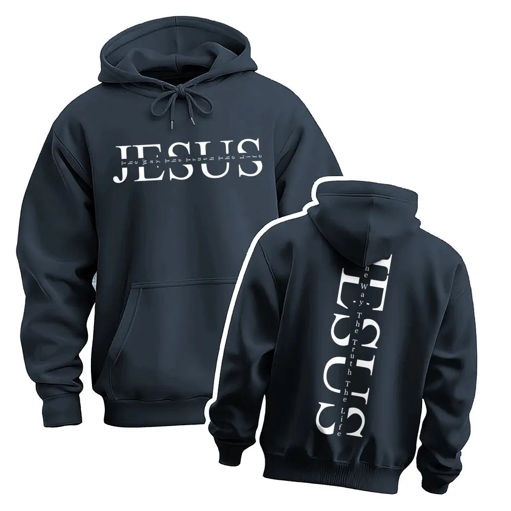 Unisex Jesus Graphic Print Oversized Hoodie Sweatshirt, Casual Long Sleeve Pullover Hooded Top, Loose Fit Religious Faith Inspired American Streetwear Hoodie for Daily Wear, Travel, Outdoor Activities and Fall Winter Fashion