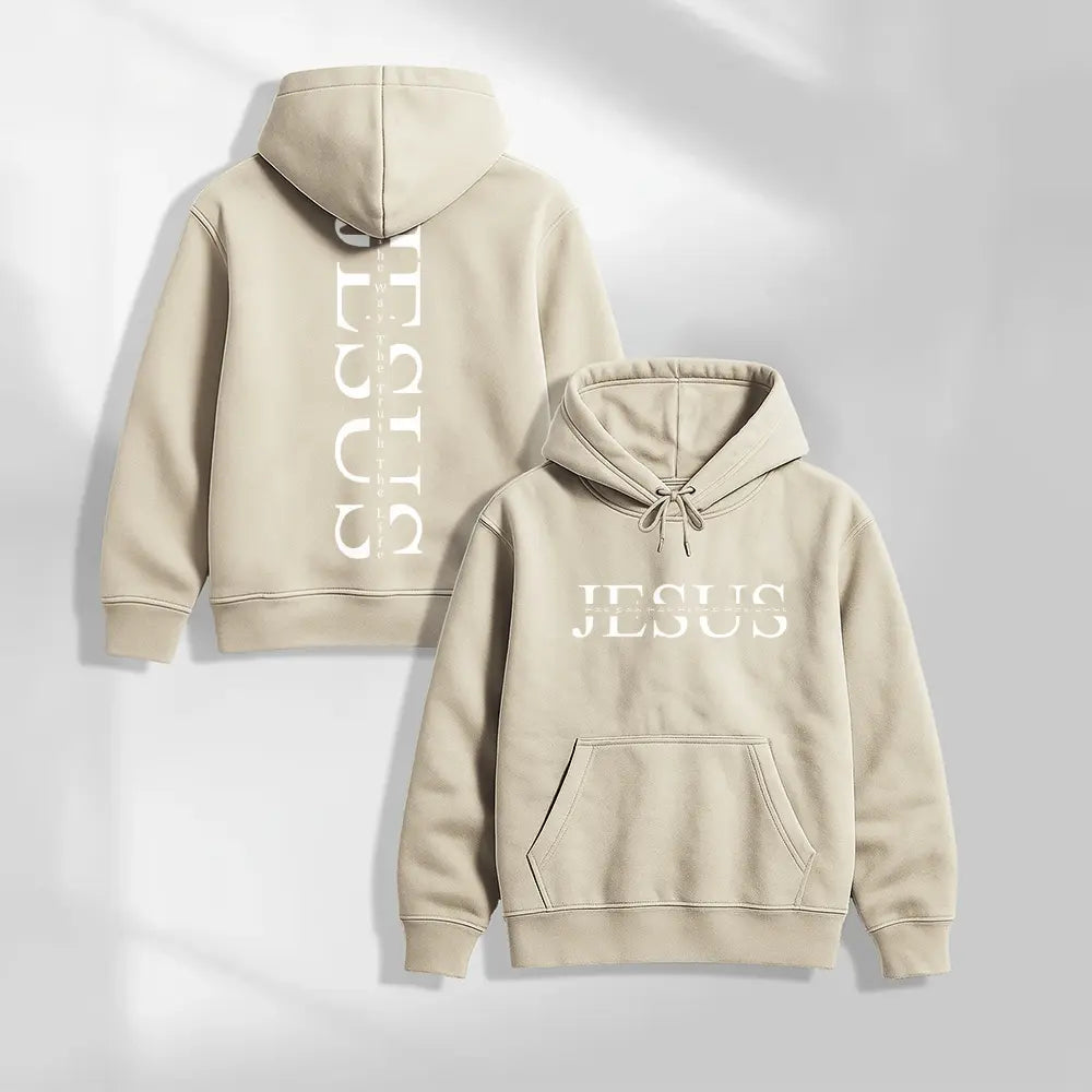 Unisex Jesus Graphic Print Oversized Hoodie Sweatshirt, Casual Long Sleeve Pullover Hooded Top, Loose Fit Religious Faith Inspired American Streetwear Hoodie for Daily Wear, Travel, Outdoor Activities and Fall Winter Fashion