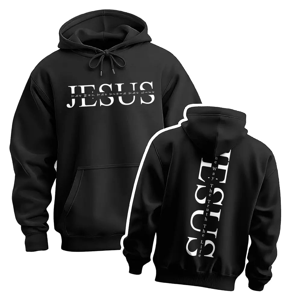 Unisex Jesus Graphic Print Oversized Hoodie Sweatshirt, Casual Long Sleeve Pullover Hooded Top, Loose Fit Religious Faith Inspired American Streetwear Hoodie for Daily Wear, Travel, Outdoor Activities and Fall Winter Fashion