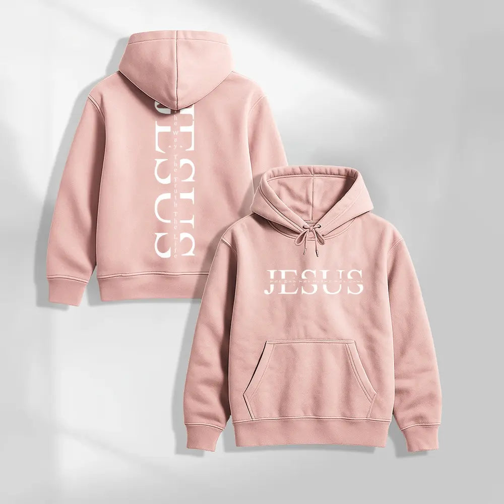 Unisex Jesus Graphic Print Oversized Hoodie Sweatshirt, Casual Long Sleeve Pullover Hooded Top, Loose Fit Religious Faith Inspired American Streetwear Hoodie for Daily Wear, Travel, Outdoor Activities and Fall Winter Fashion