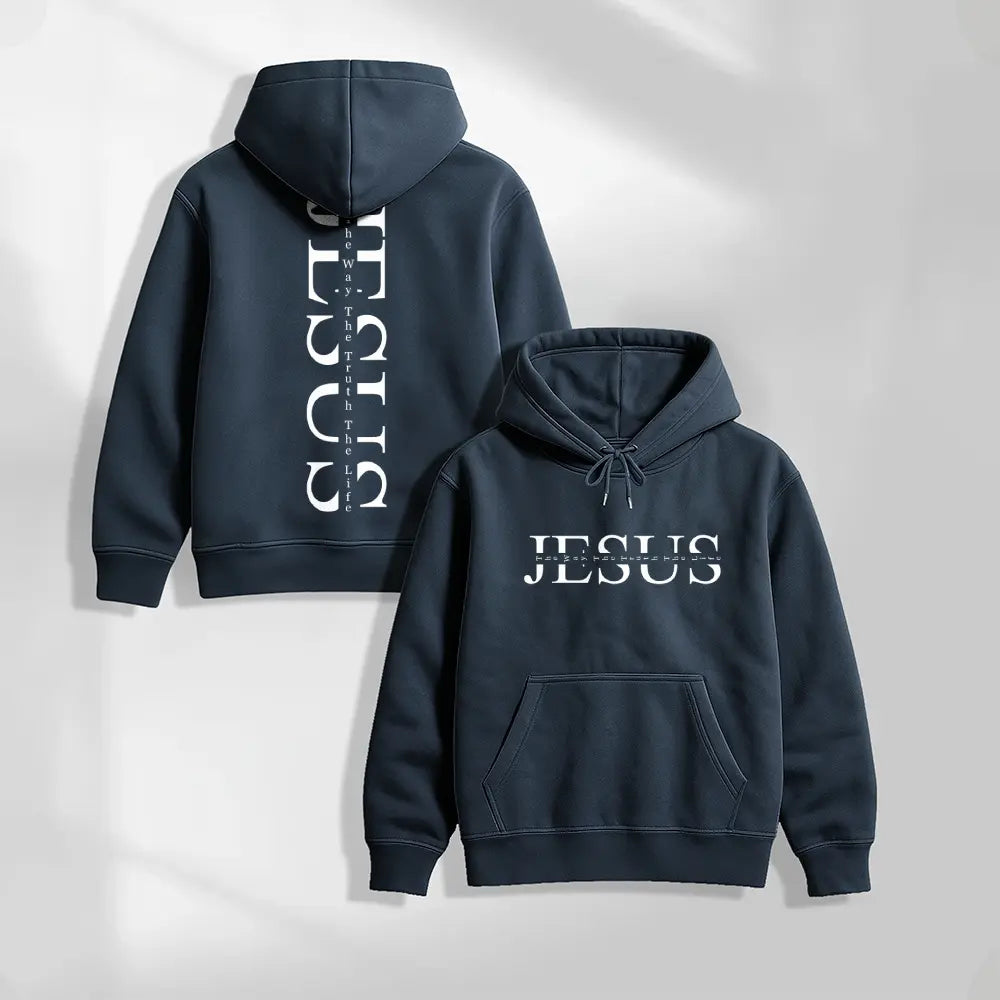 Unisex Jesus Graphic Print Oversized Hoodie Sweatshirt, Casual Long Sleeve Pullover Hooded Top, Loose Fit Religious Faith Inspired American Streetwear Hoodie for Daily Wear, Travel, Outdoor Activities and Fall Winter Fashion