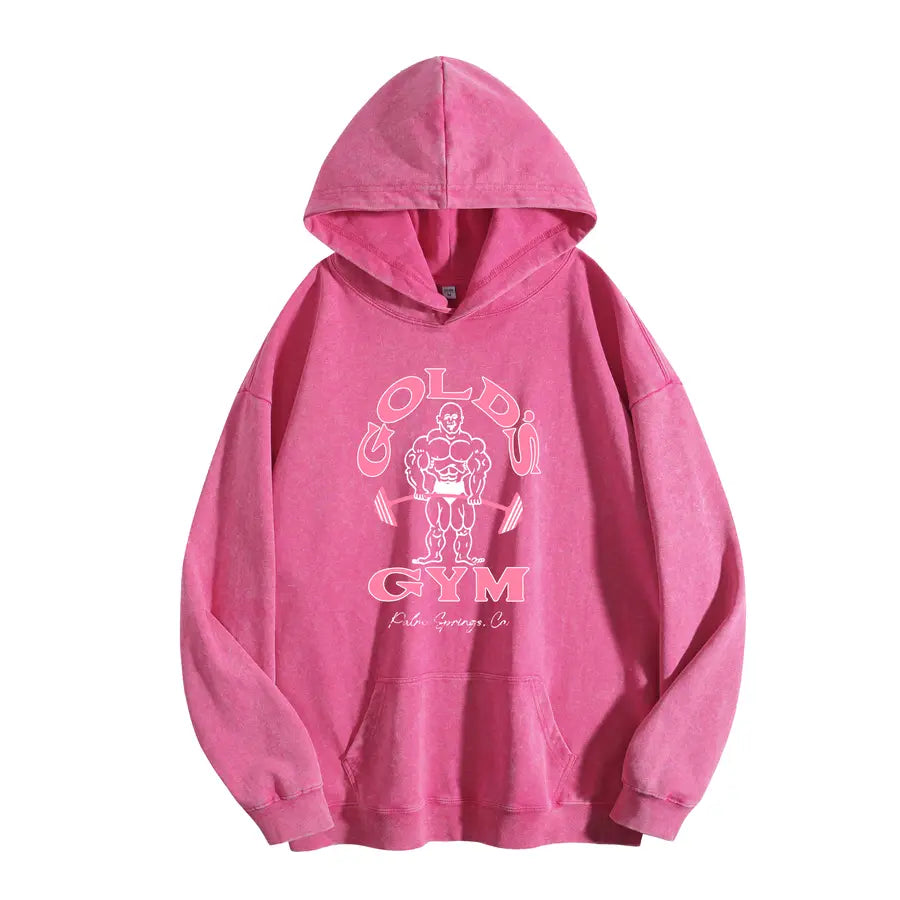 Holafish GYM Print Acid Wash Hoodie 2 Patterns To Choose Minimalist Hoodie Essential For Fitness Enthusiasts Vintage 2026 Unisex Sweatshirt Oversized Loose Fit Winter Warm Streetwear Casual Tunic graphic