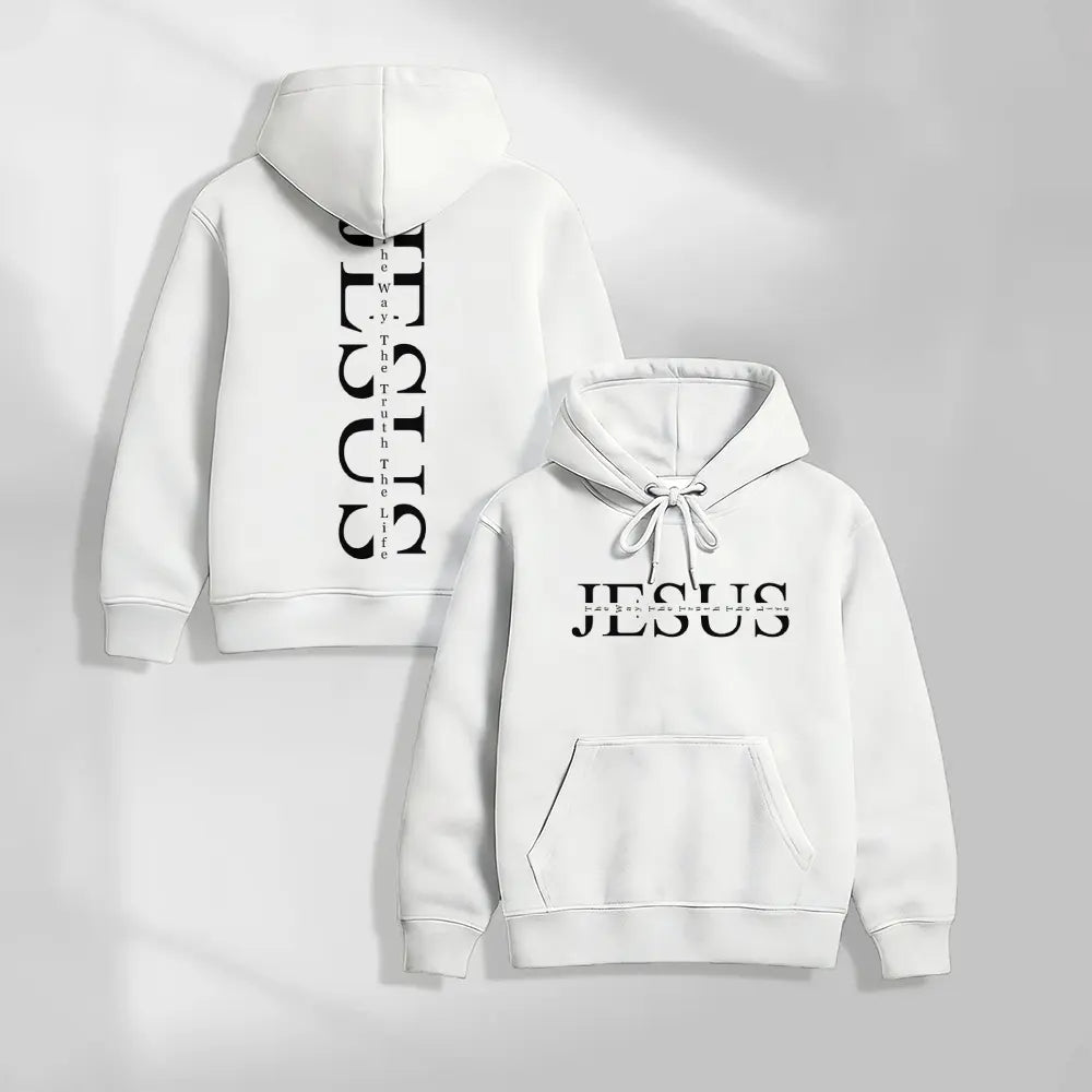Unisex Jesus Graphic Print Oversized Hoodie Sweatshirt, Casual Long Sleeve Pullover Hooded Top, Loose Fit Religious Faith Inspired American Streetwear Hoodie for Daily Wear, Travel, Outdoor Activities and Fall Winter Fashion